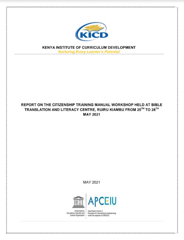 Cover [2021_Report] Final Report on Development of Training Manual Workshop