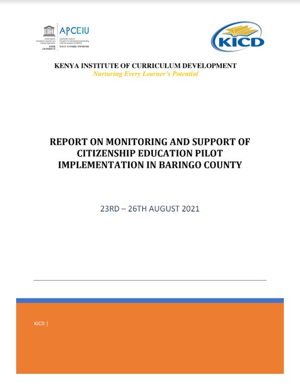 Cover for [2021_Report] Report on First Round of CE Moniotoring and Support in Baringo County 22 